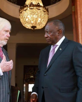President Cyril Ramaphosa and United States Ambassador to South Africa, Leo Brent Bozell III. Picture: GCIS.