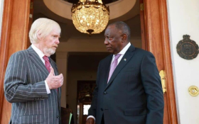President Cyril Ramaphosa and United States Ambassador to South Africa, Leo Brent Bozell III. Picture: GCIS.